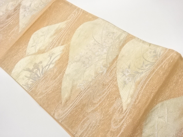 JAPANESE FUKURO OBI FOR SUMMER / WOVEN CRANE